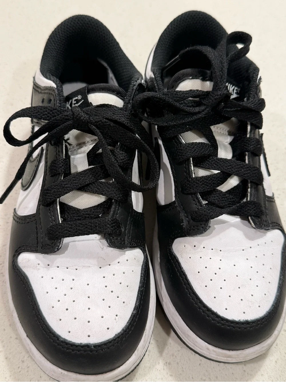 Nike Black and White Dunk Kids Low-Top Sneakers